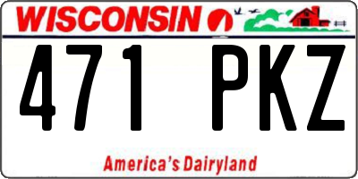 WI license plate 471PKZ