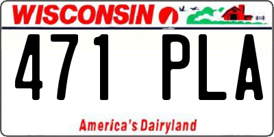 WI license plate 471PLA