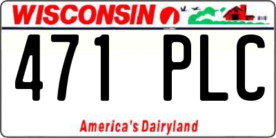 WI license plate 471PLC