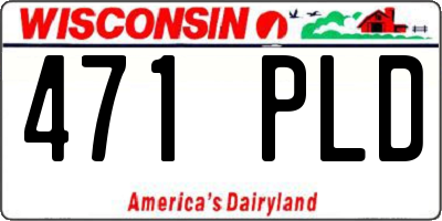 WI license plate 471PLD