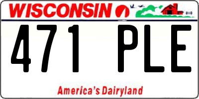 WI license plate 471PLE