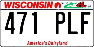 WI license plate 471PLF