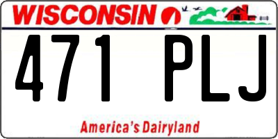 WI license plate 471PLJ