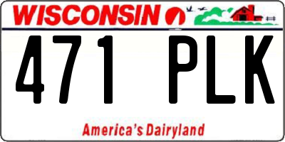 WI license plate 471PLK