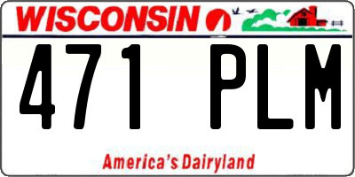 WI license plate 471PLM