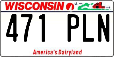 WI license plate 471PLN