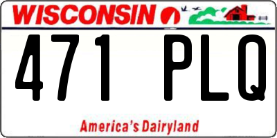 WI license plate 471PLQ