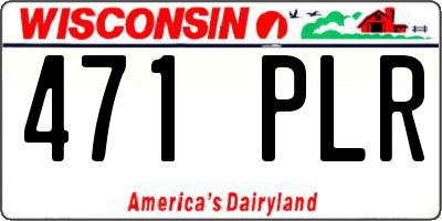 WI license plate 471PLR