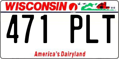 WI license plate 471PLT