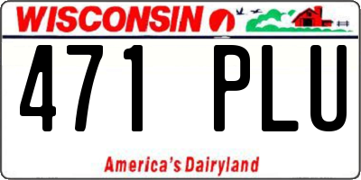 WI license plate 471PLU