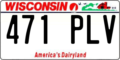 WI license plate 471PLV