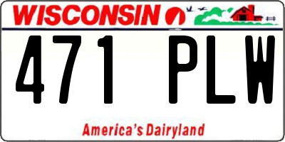 WI license plate 471PLW