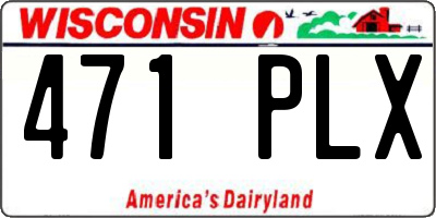 WI license plate 471PLX