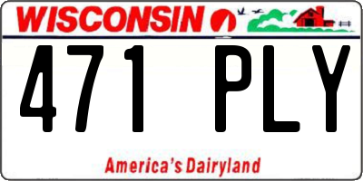 WI license plate 471PLY