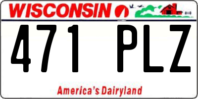 WI license plate 471PLZ