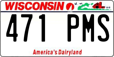 WI license plate 471PMS