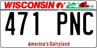WI license plate 471PNC