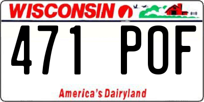 WI license plate 471POF