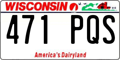 WI license plate 471PQS