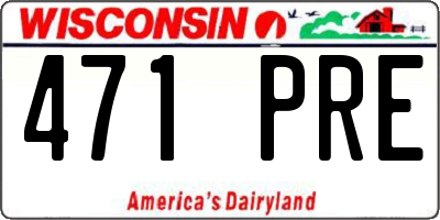 WI license plate 471PRE