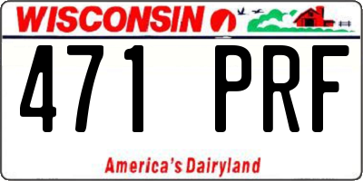 WI license plate 471PRF
