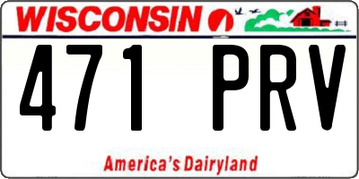 WI license plate 471PRV
