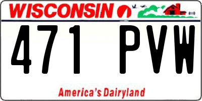 WI license plate 471PVW