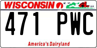 WI license plate 471PWC