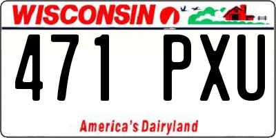 WI license plate 471PXU