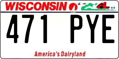 WI license plate 471PYE