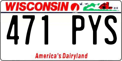 WI license plate 471PYS