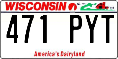 WI license plate 471PYT