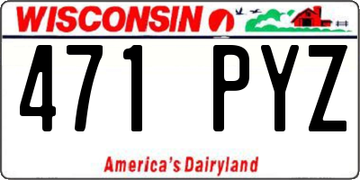 WI license plate 471PYZ