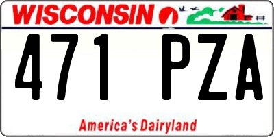 WI license plate 471PZA