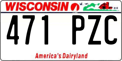 WI license plate 471PZC