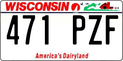 WI license plate 471PZF