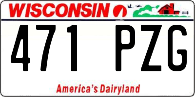 WI license plate 471PZG