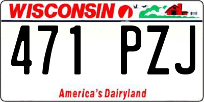 WI license plate 471PZJ