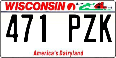 WI license plate 471PZK