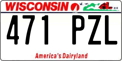 WI license plate 471PZL