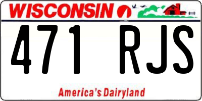 WI license plate 471RJS