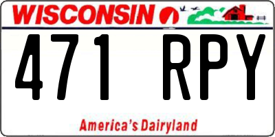 WI license plate 471RPY
