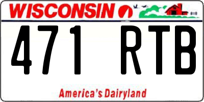 WI license plate 471RTB