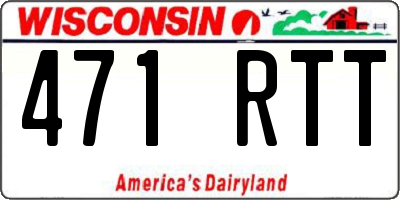 WI license plate 471RTT