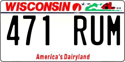 WI license plate 471RUM