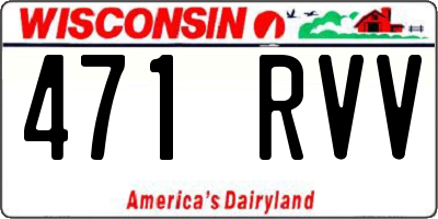 WI license plate 471RVV