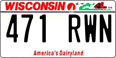 WI license plate 471RWN
