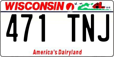 WI license plate 471TNJ