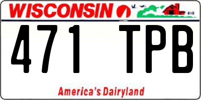 WI license plate 471TPB