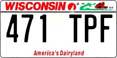 WI license plate 471TPF